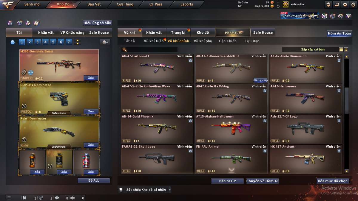 shop acc cf uy tin gia re